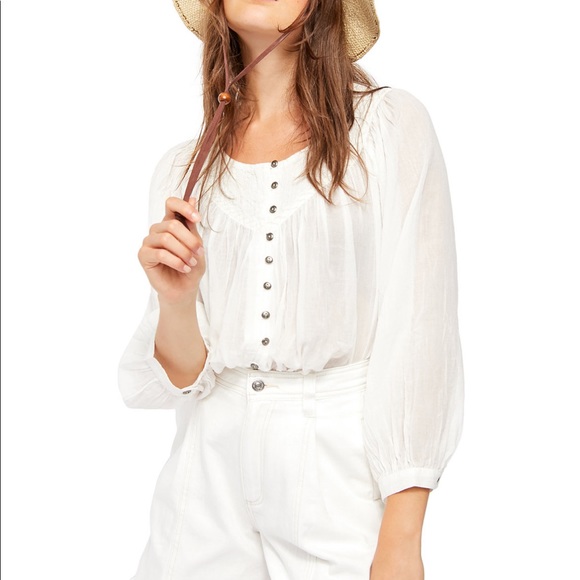 Free People Tops - Free people NWT white blouse